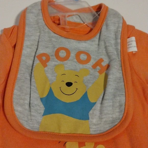 Disney Orange, Gray And Yellow Winnie The Pooh 3 Piece Set. UNISEX